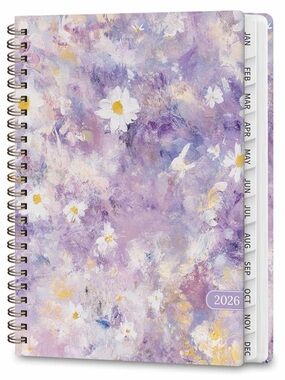 Lavender Floral Spiral Planner 2026